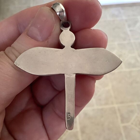 NWOT 𝅺STERLING SILVER 925 AMETHYST DRAGONFLY PENDANT​​ - Picture 3 of 7
